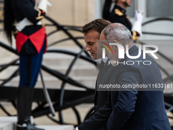 President of the French Republic Emmanuel Macron holds a bilateral meeting with Nikol Pachinian, Armenian Prime Minister, in Paris, France,...