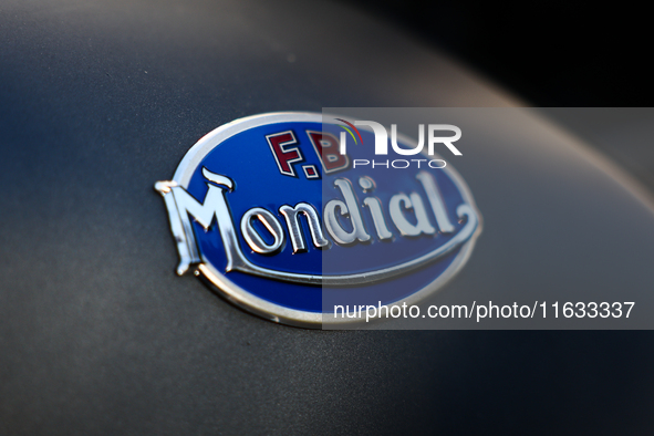 FB Mondial logo is seen on a motorcycle in Krakow, Poland on October 1, 2024. 