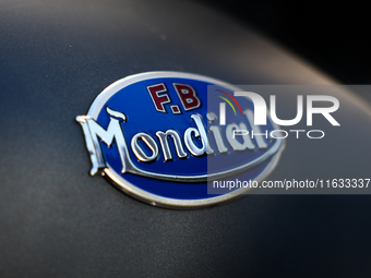 FB Mondial logo is seen on a motorcycle in Krakow, Poland on October 1, 2024. (