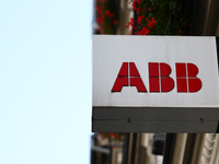 ABB logo is seen in Krakow, Poland on October 1, 2024. (