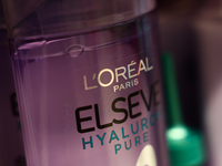 L'Oreal Paris Elseve is seen in a store in Krakow, Poland on October 2, 2024. (