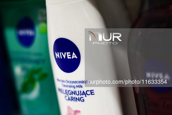 Nivea Cleansing Milk is seen in a store in Krakow, Poland on October 2, 2024. 