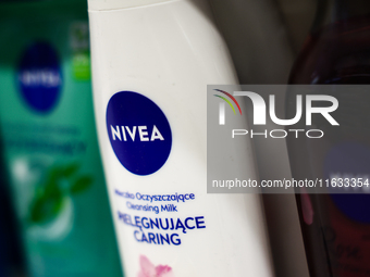 Nivea Cleansing Milk is seen in a store in Krakow, Poland on October 2, 2024. (