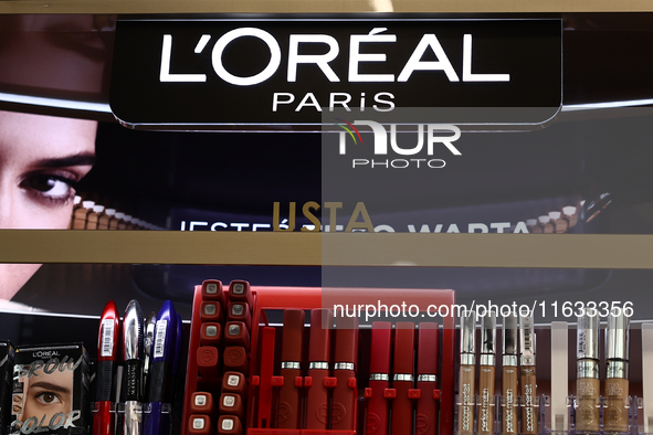 L'Oreal Paris logo is seen in a store in Krakow, Poland on October 2, 2024. 