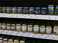 Baby foods are seen in a store in Krakow, Poland on October 2, 2024. (