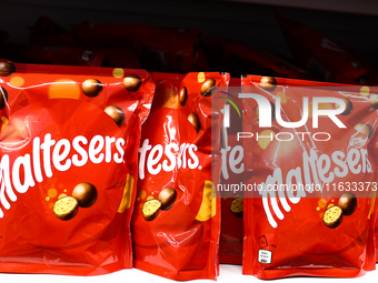 Maltesers packaging are seen in a store in Krakow, Poland on October 2, 2024. (