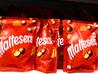 Maltesers packaging are seen in a store in Krakow, Poland on October 2, 2024. (