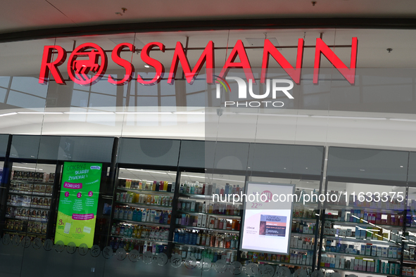 Rossmann store is seen on a shopping mall in Krakow, Poland on October 2, 2024. 