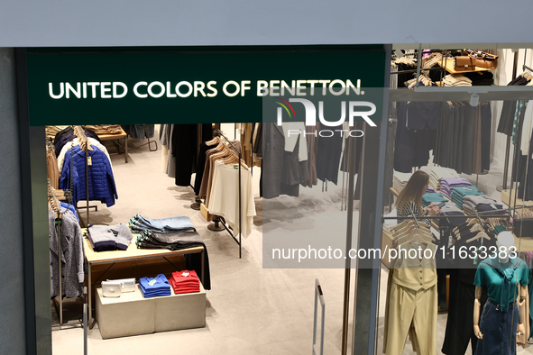 United Colors of Benetton store is seen in a shopping mall in Krakow, Poland on October 2, 2024. 