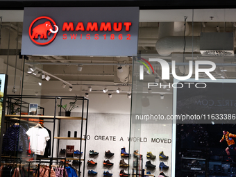 Mammut store is seen in a shopping mall in Krakow, Poland on October 2, 2024. (