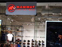 Mammut store is seen in a shopping mall in Krakow, Poland on October 2, 2024. (