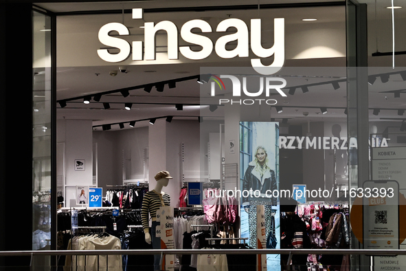 Sinsay store is seen in a shopping mall in Krakow, Poland on October 2, 2024. 