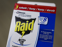 Raid packaging is seen in this illustration photo taken in Krakow, Poland on October 2, 2024. (