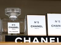 Chanel No. 5 packaging are seen in a store in Krakow, Poland on October 2, 2024. (