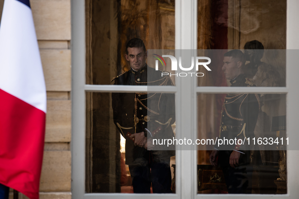 French PM Barnier welcomes Armenian PM Nikol Pashinyan. The meeting at the Hotel de Matignon, the PM's home, takes place within the framewor...