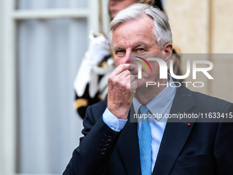 French PM Barnier welcomes Armenian PM Nikol Pashinyan. The meeting at the Hotel de Matignon, the PM's home, takes place within the framewor...