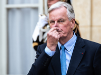 French PM Barnier welcomes Armenian PM Nikol Pashinyan. The meeting at the Hotel de Matignon, the PM's home, takes place within the framewor...