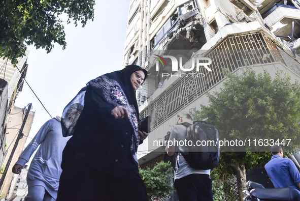 A view shows the destruction of the building and surrounding structures after Israeli warplanes hit a building for the Islamic Health Author...