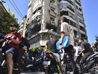 A view shows the destruction of the building and surrounding structures after Israeli warplanes hit a building for the Islamic Health Author...