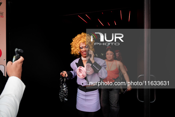 Gigi Ferocious, a contestant on the upcoming third season of Drag Race Thailand, attends a runway show during Day 2 of Bangkok International...