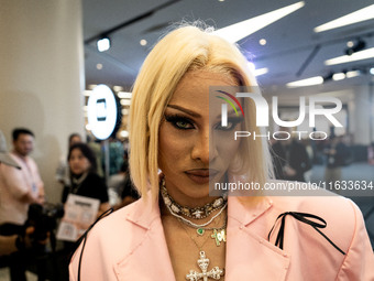 Ze Pee, a contestant on the upcoming third season of Drag Race Thailand, attends a runway show during Day 2 of Bangkok International Fashion...