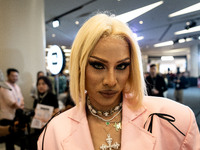 Ze Pee, a contestant on the upcoming third season of Drag Race Thailand, attends a runway show during Day 2 of Bangkok International Fashion...