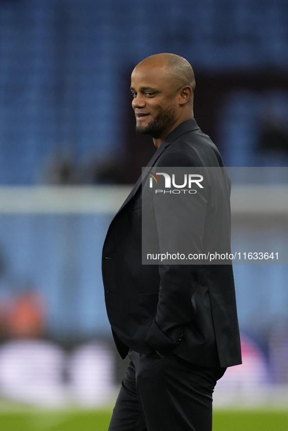 Vincent Kompany head coach of Bayern Munich during the UEFA Champions League 2024/25 League Phase MD2 match between Aston Villa FC and FC Ba...