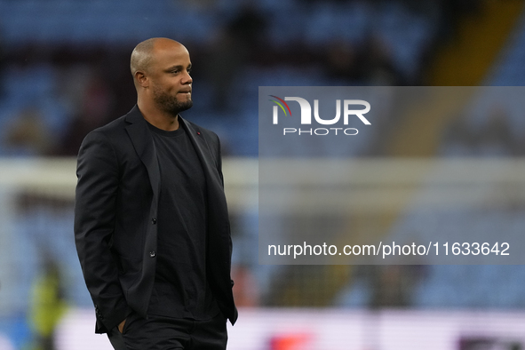 Vincent Kompany head coach of Bayern Munich during the UEFA Champions League 2024/25 League Phase MD2 match between Aston Villa FC and FC Ba...