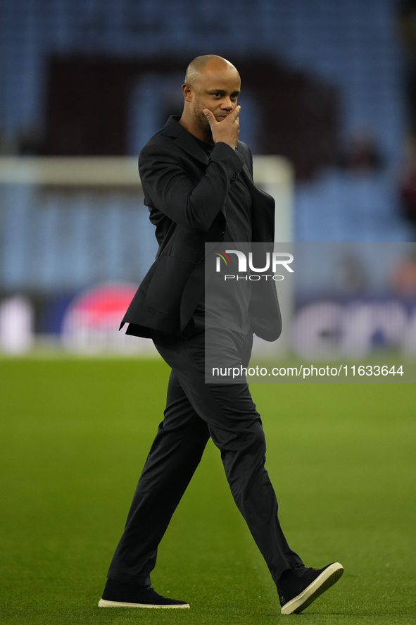 Vincent Kompany head coach of Bayern Munich during the UEFA Champions League 2024/25 League Phase MD2 match between Aston Villa FC and FC Ba...