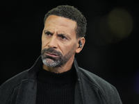 Manchester United former player Rio Ferdinand during the UEFA Champions League 2024/25 League Phase MD2 match between Aston Villa FC and FC...