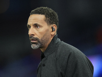 Manchester United former player Rio Ferdinand during the UEFA Champions League 2024/25 League Phase MD2 match between Aston Villa FC and FC...