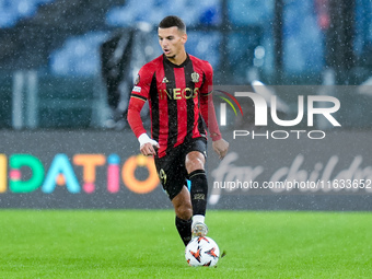 Badredine Bouanani of OCG Nice during the UEFA Europa League 2024/25 League Phase MD2 match between SS Lazio and OCG NIce at Stadio Olimpico...