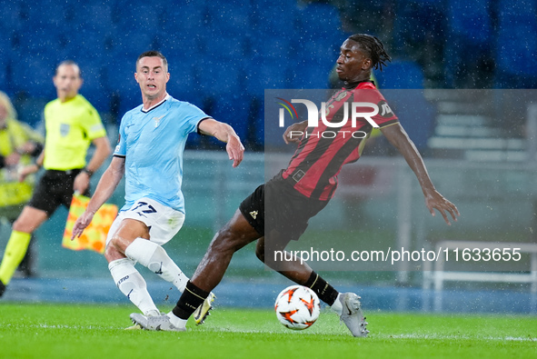 Adam Marusic of SS Lazio during the UEFA Europa League 2024/25 League Phase MD2 match between SS Lazio and OCG NIce at Stadio Olimpico on Oc...