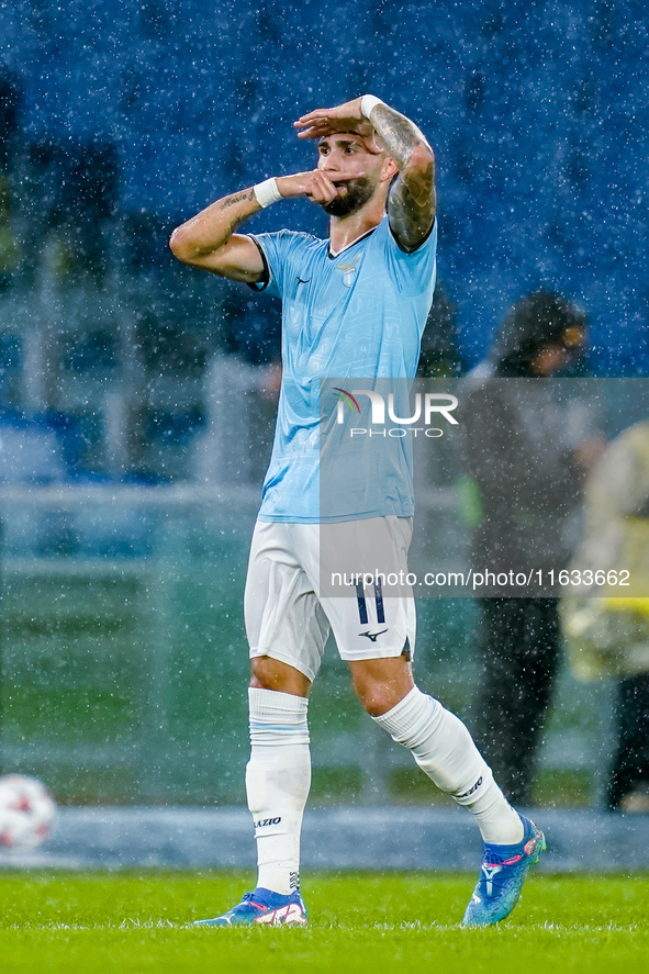 Taty Castellanos of SS Lazio celebrates scoring second goal during the UEFA Europa League 2024/25 League Phase MD2 match between SS Lazio an...