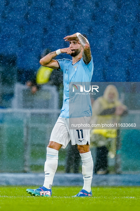 Taty Castellanos of SS Lazio celebrates scoring second goal during the UEFA Europa League 2024/25 League Phase MD2 match between SS Lazio an...