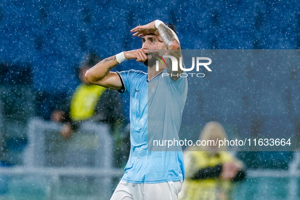 Taty Castellanos of SS Lazio celebrates scoring second goal during the UEFA Europa League 2024/25 League Phase MD2 match between SS Lazio an...