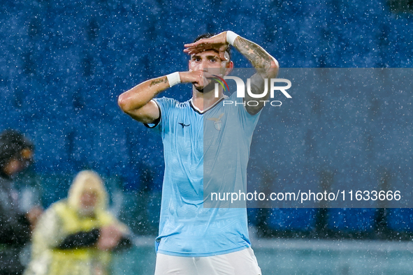 Taty Castellanos of SS Lazio celebrates scoring second goal during the UEFA Europa League 2024/25 League Phase MD2 match between SS Lazio an...