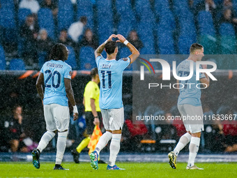 Taty Castellanos of SS Lazio celebrates scoring second goal during the UEFA Europa League 2024/25 League Phase MD2 match between SS Lazio an...