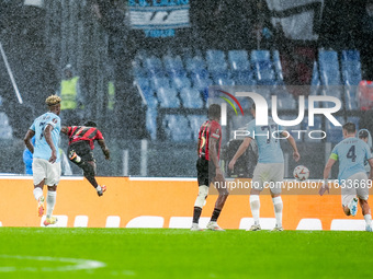 Jeremie Boga of OCG Nice scores first goal during the UEFA Europa League 2024/25 League Phase MD2 match between SS Lazio and OCG NIce at Sta...