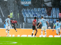 Jeremie Boga of OCG Nice scores first goal during the UEFA Europa League 2024/25 League Phase MD2 match between SS Lazio and OCG NIce at Sta...