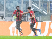 Jeremie Boga of OCG Nice celebrates after scoring first goal during the UEFA Europa League 2024/25 League Phase MD2 match between SS Lazio a...