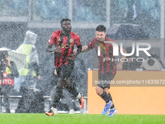 Jeremie Boga of OCG Nice celebrates after scoring first goal during the UEFA Europa League 2024/25 League Phase MD2 match between SS Lazio a...