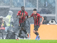 Jeremie Boga of OCG Nice celebrates after scoring first goal during the UEFA Europa League 2024/25 League Phase MD2 match between SS Lazio a...