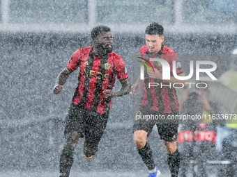 Jeremie Boga of OCG Nice celebrates after scoring first goal during the UEFA Europa League 2024/25 League Phase MD2 match between SS Lazio a...