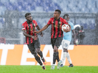 Jeremie Boga of OCG Nice celebrates after scoring first goal during the UEFA Europa League 2024/25 League Phase MD2 match between SS Lazio a...