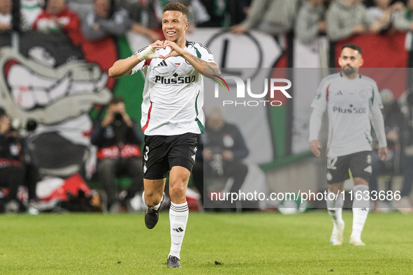 Steve Kapuadi , goal celebration during UEFA Conference League match Legia Warsaw vs Real Betis in Warsaw Poland on 3 October 2024. 