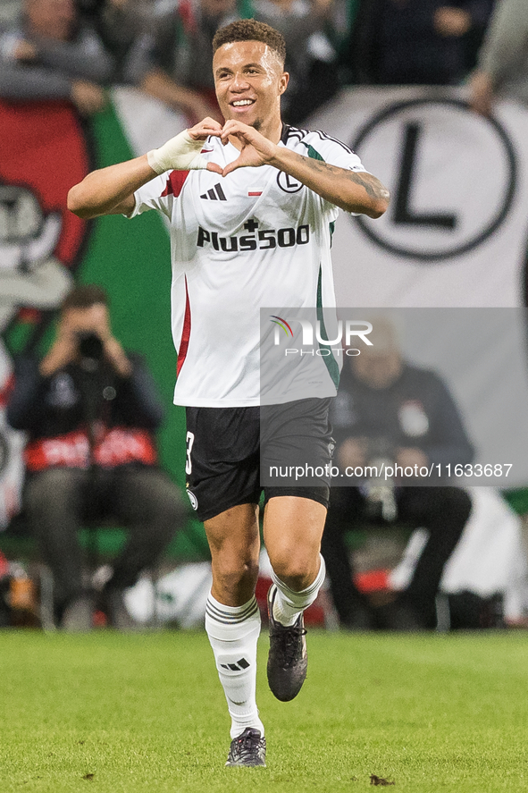 Steve Kapuadi , goal celebration during UEFA Conference League match Legia Warsaw vs Real Betis in Warsaw Poland on 3 October 2024. 