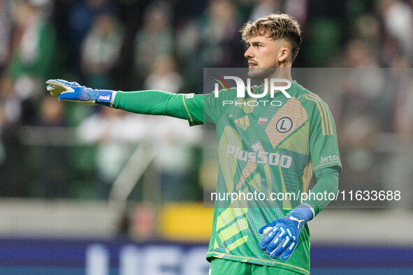 Kacper Tobiasz  during UEFA Conference League match Legia Warsaw vs Real Betis in Warsaw Poland on 3 October 2024. 