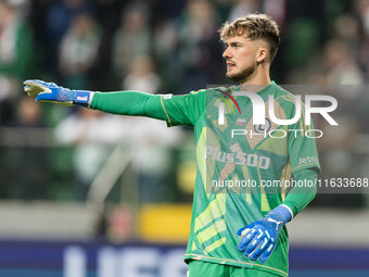 Kacper Tobiasz  during UEFA Conference League match Legia Warsaw vs Real Betis in Warsaw Poland on 3 October 2024. (