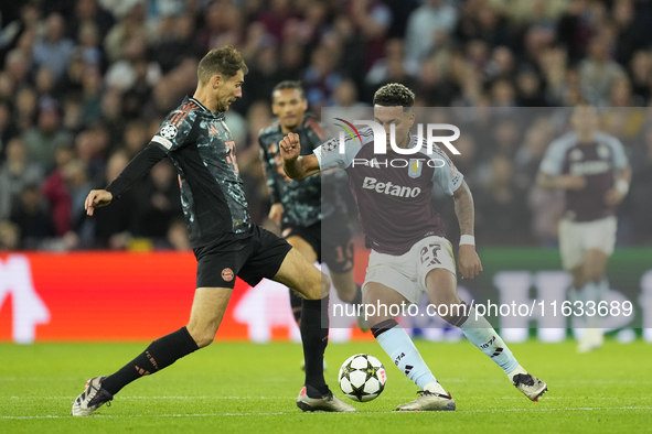 Morgan Rogers attacking midfield of Aston Villa and England in action during the UEFA Champions League 2024/25 League Phase MD2 match betwee...